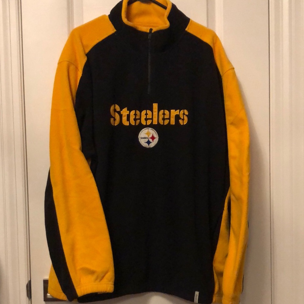 Pittsburgh Steelers Black & Gold Quarter-Zip Pullover NFL - Size XL